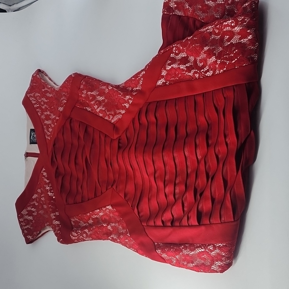 JAX Red Lace Cocktail Dress 4